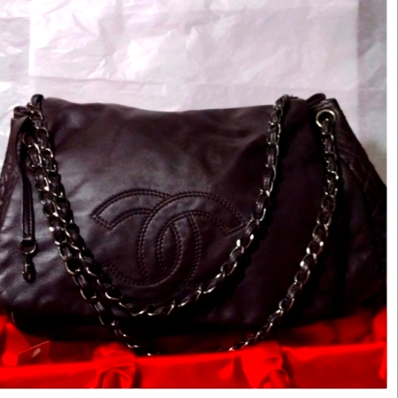 CHANEL Other - Chanel Chocolate Cartera Quilted Sides Butter Soft Leather Adjustable Chain